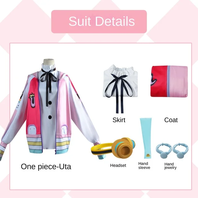 One Piece Shanks Daughter Singer Uta Princess Cosplay Costume