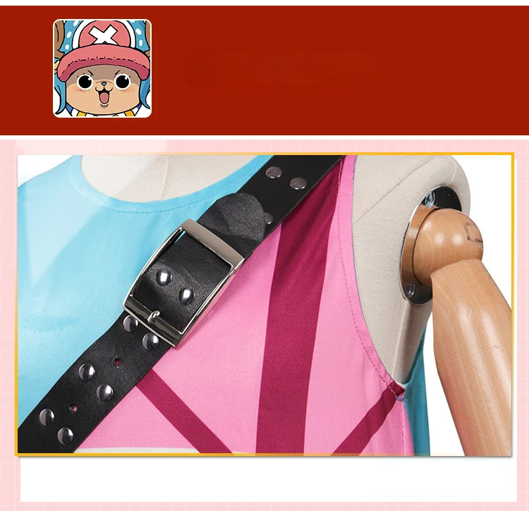 Anime Film Red Tony Chopper Cosplay Costumes Role Playing Set Top Pants Belt Wristband Outfits Halloween Carnival Full Set