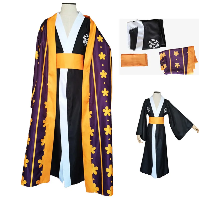 Trafalgar D Water Law Cosplay Costume Kimono Robe Full Suit