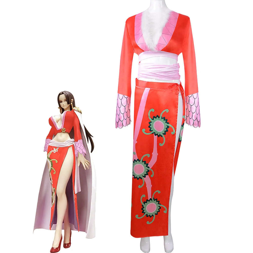 Boa Hancock Cosplay Costume Red Dress