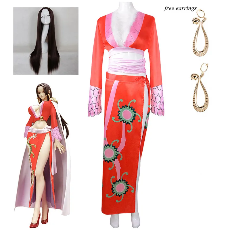 Boa Hancock Cosplay Costume Red Dress