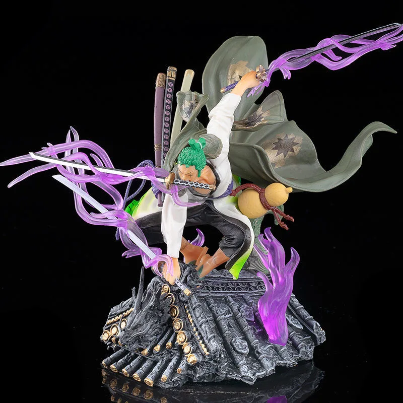 Kimono Roronoa Zoro Three-Knife Fighting Skill Action Figure