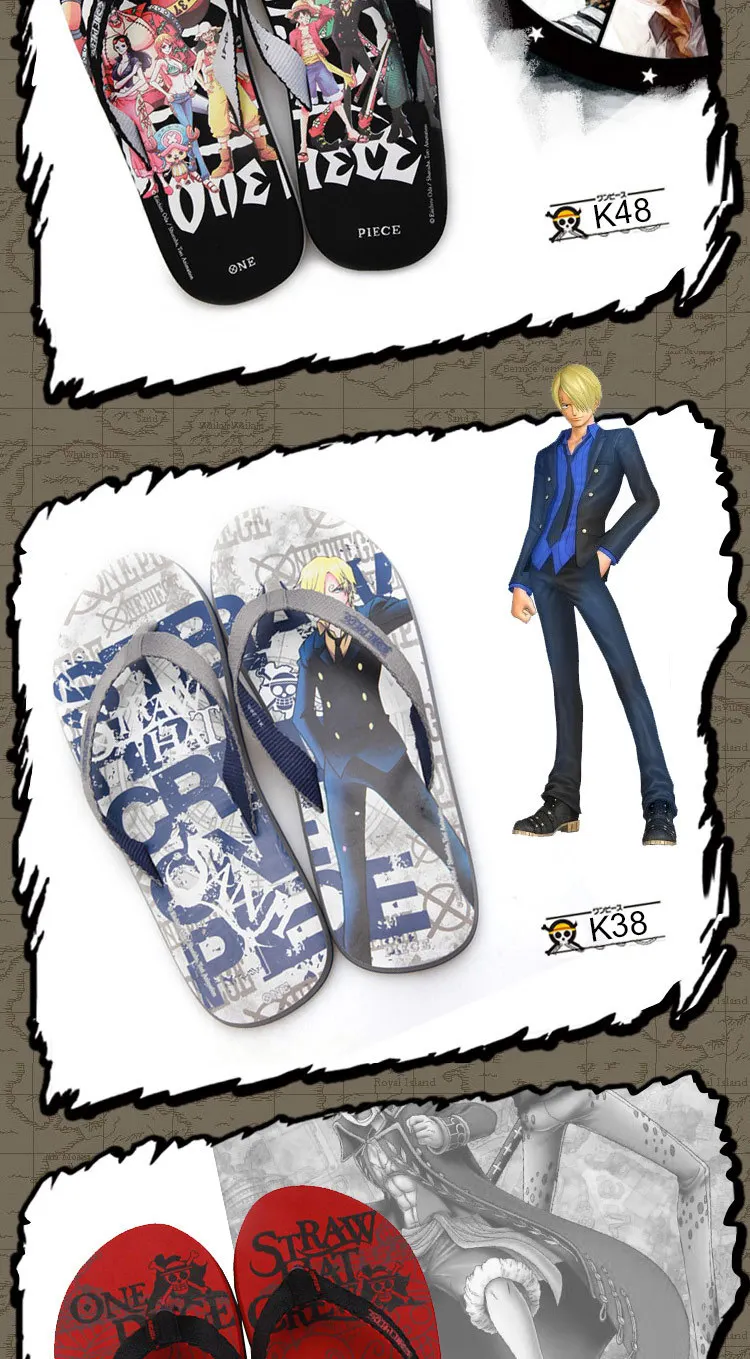 One Piece Luffy Law Slippers Flip Flops