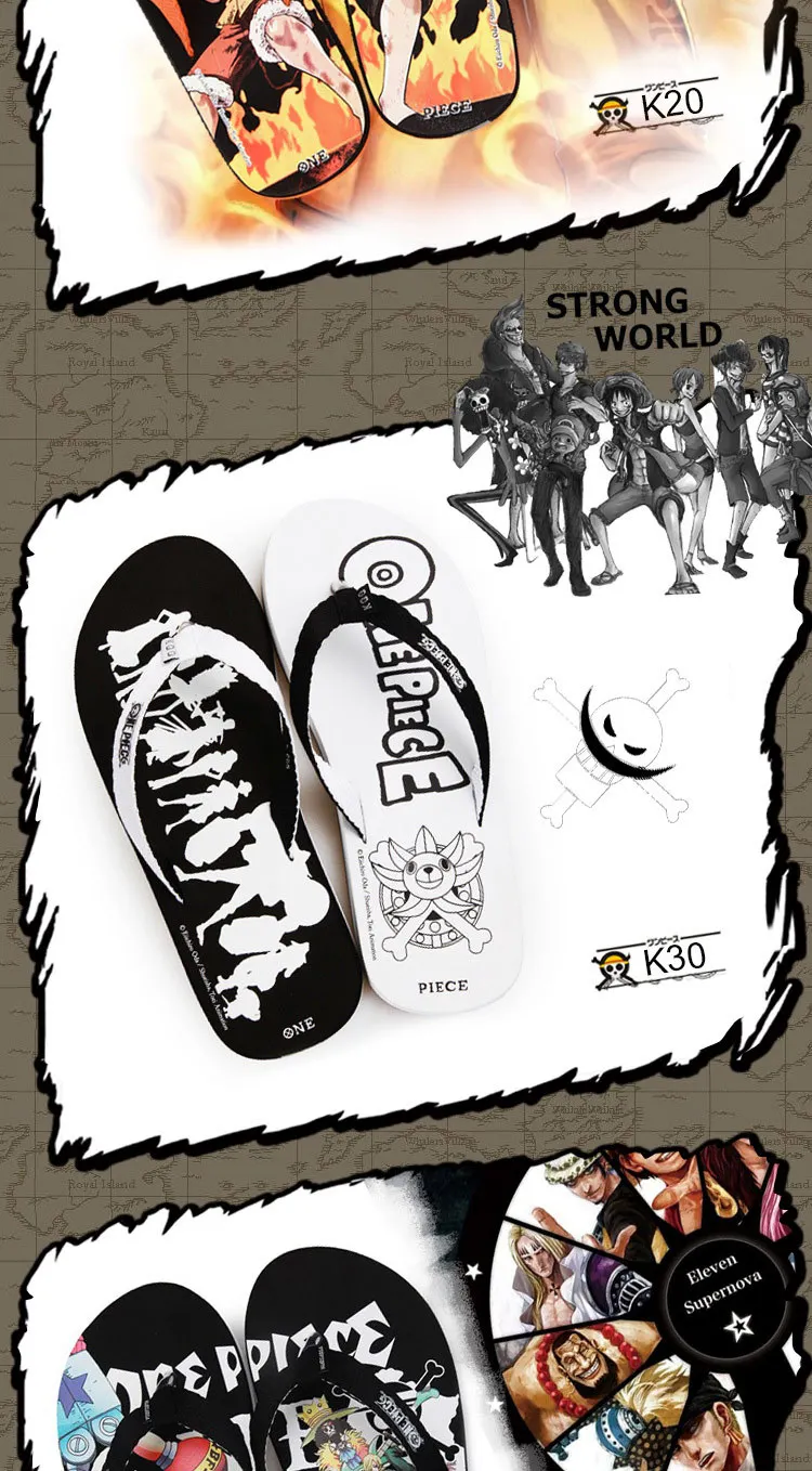 One Piece Luffy Law Slippers Flip Flops