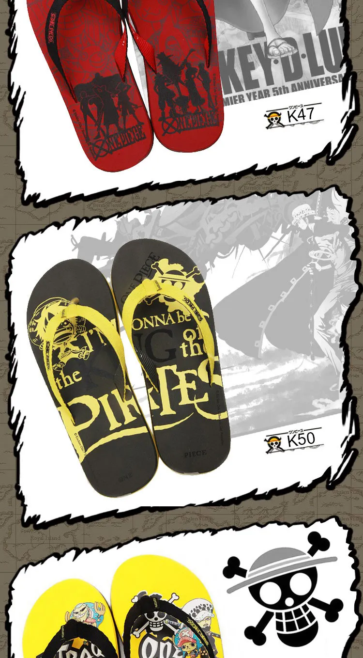 One Piece Luffy Law Slippers Flip Flops