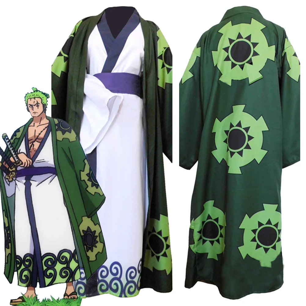 One Piece Roronoa Zoro Costume Kimono Robe