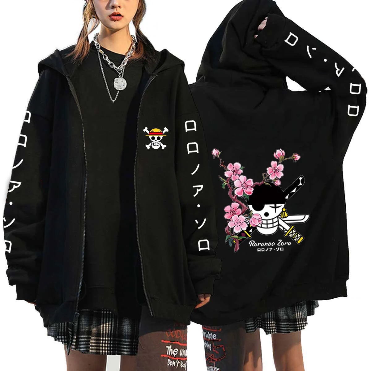 One Piece Luffy Zoro Oversized Sweatshirt Jacket