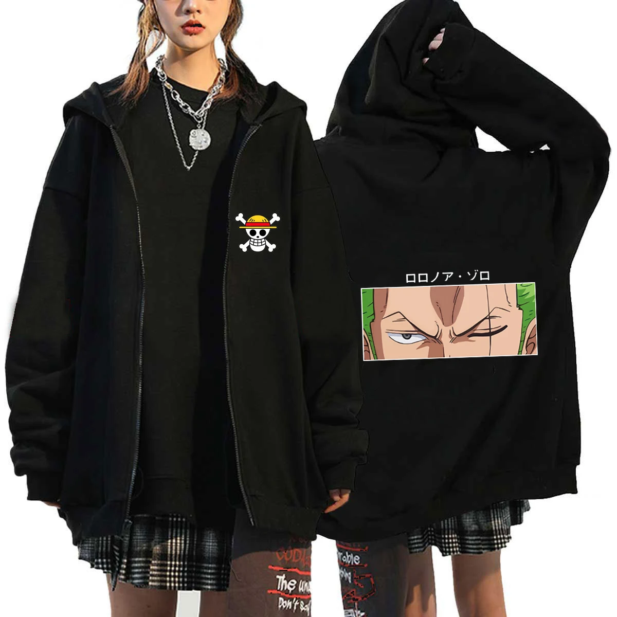 One Piece Luffy Zoro Oversized Sweatshirt Jacket