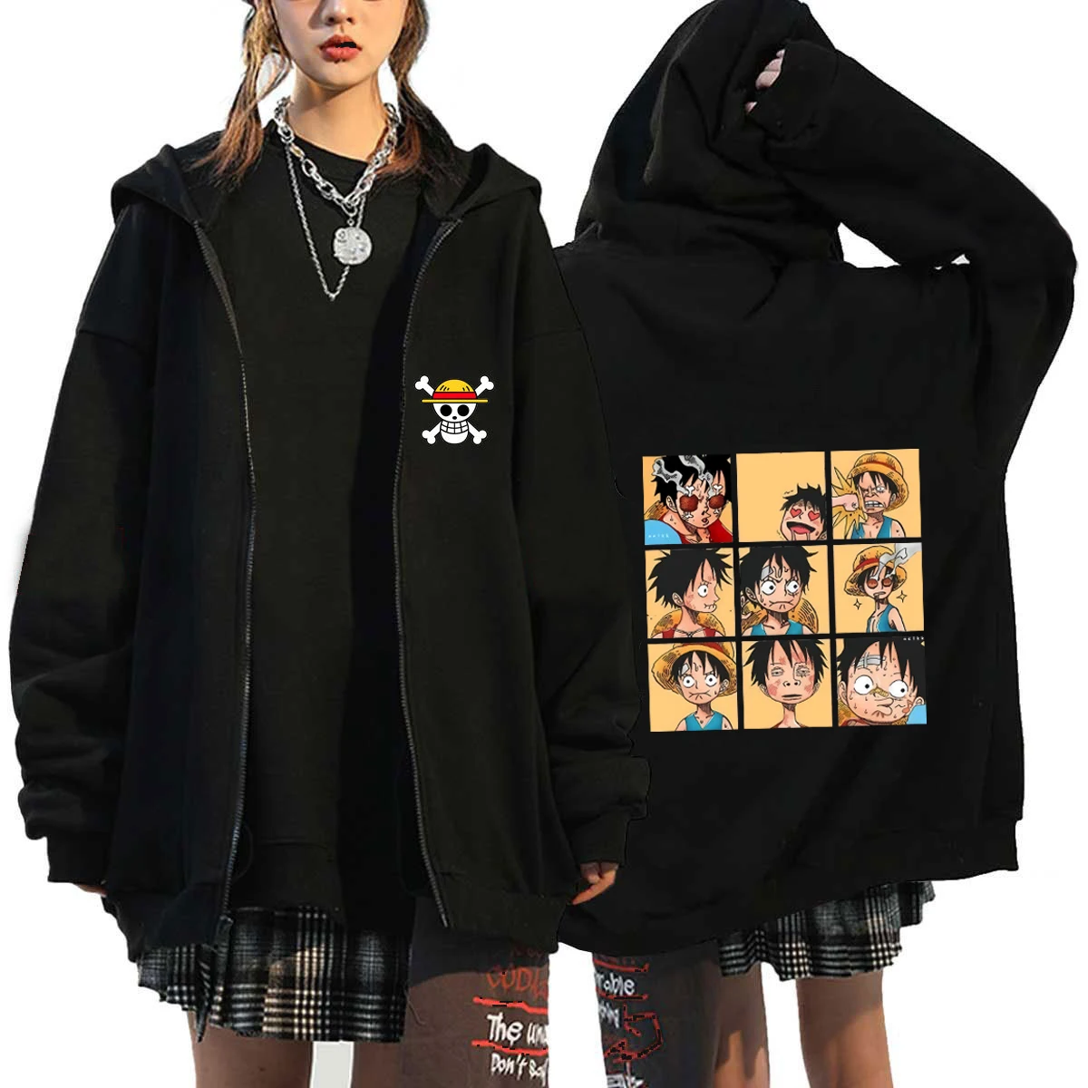 One Piece Luffy Zoro Oversized Sweatshirt Jacket