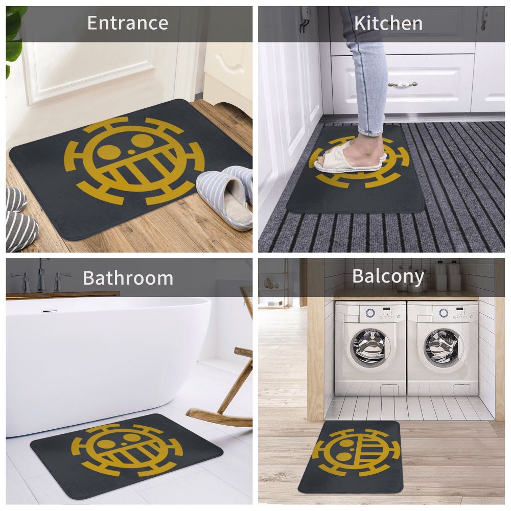 One Piece Luffy Kitchen Non-Slip Carpet Trafalgar D Water Law Bedroom Mat Welcome Doormat