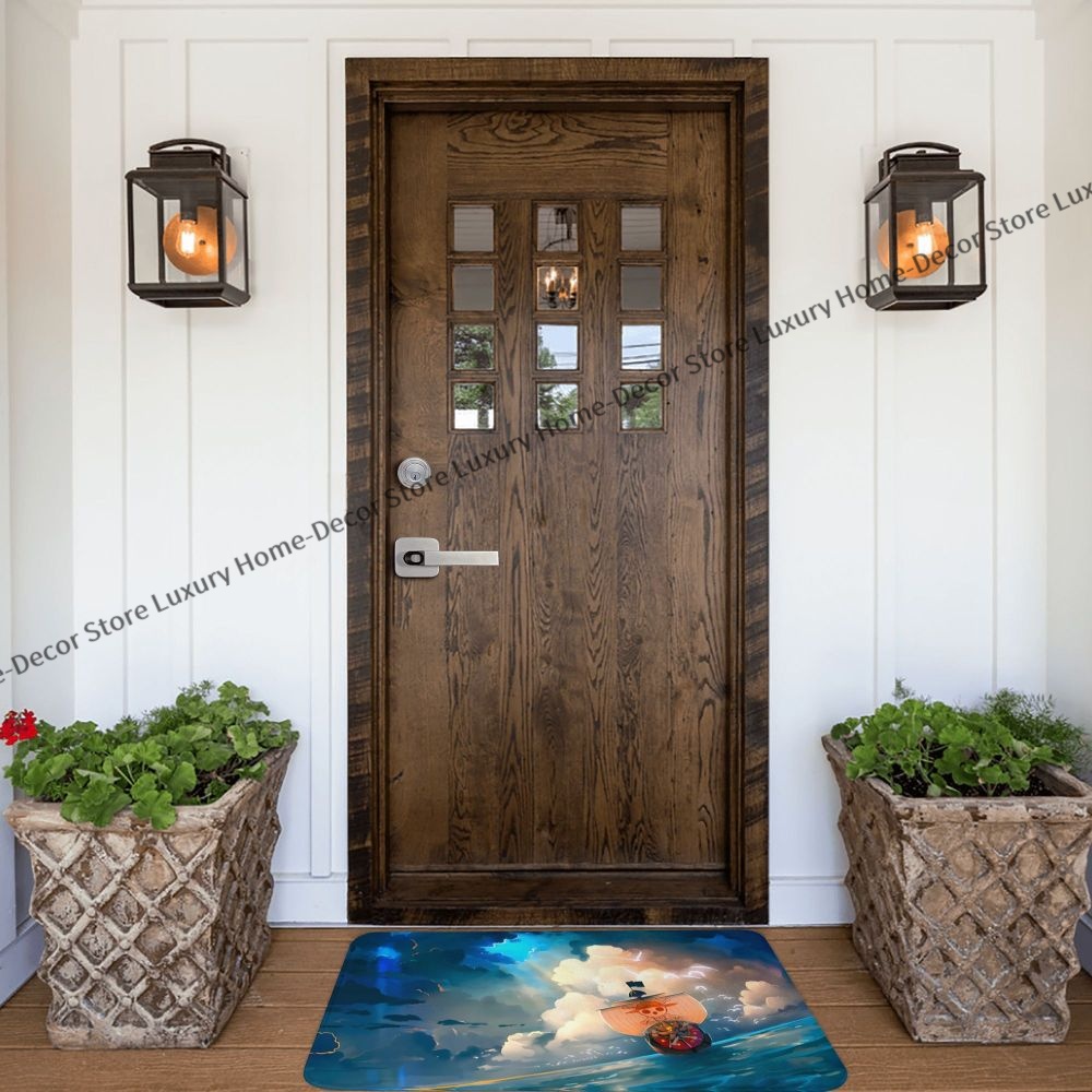 One Piece Bath Non-Slip Carpet Thousand Sunny Flannel Mat Entrance Doormat