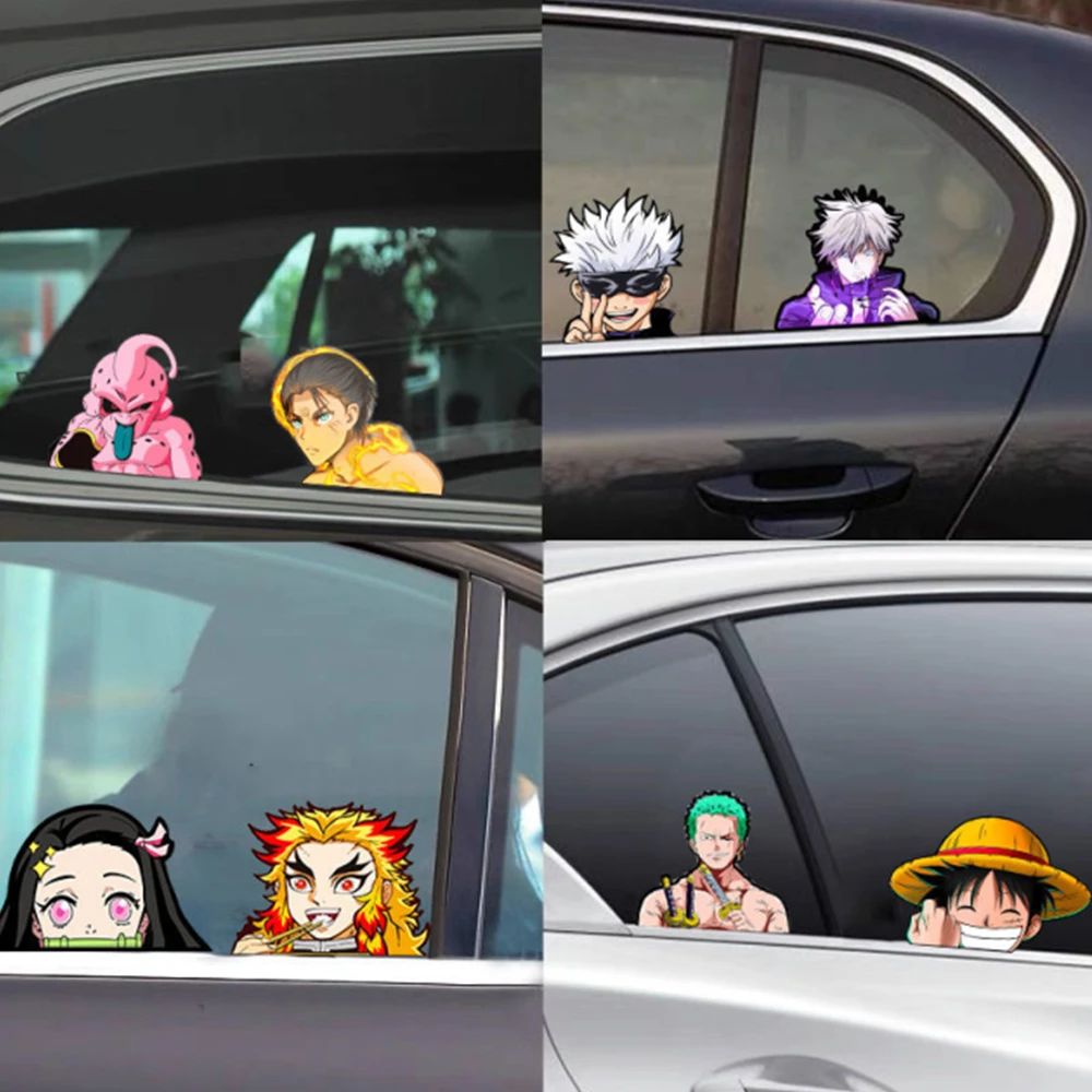 ONE PIECE Monkey D Luffy Moving Adhesive Waterproof Peeker 3D Lenticular Holography Car Sticker