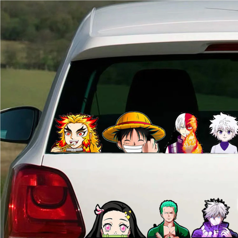 ONE PIECE Monkey D Luffy Moving Adhesive Waterproof Peeker 3D Lenticular Holography Car Sticker