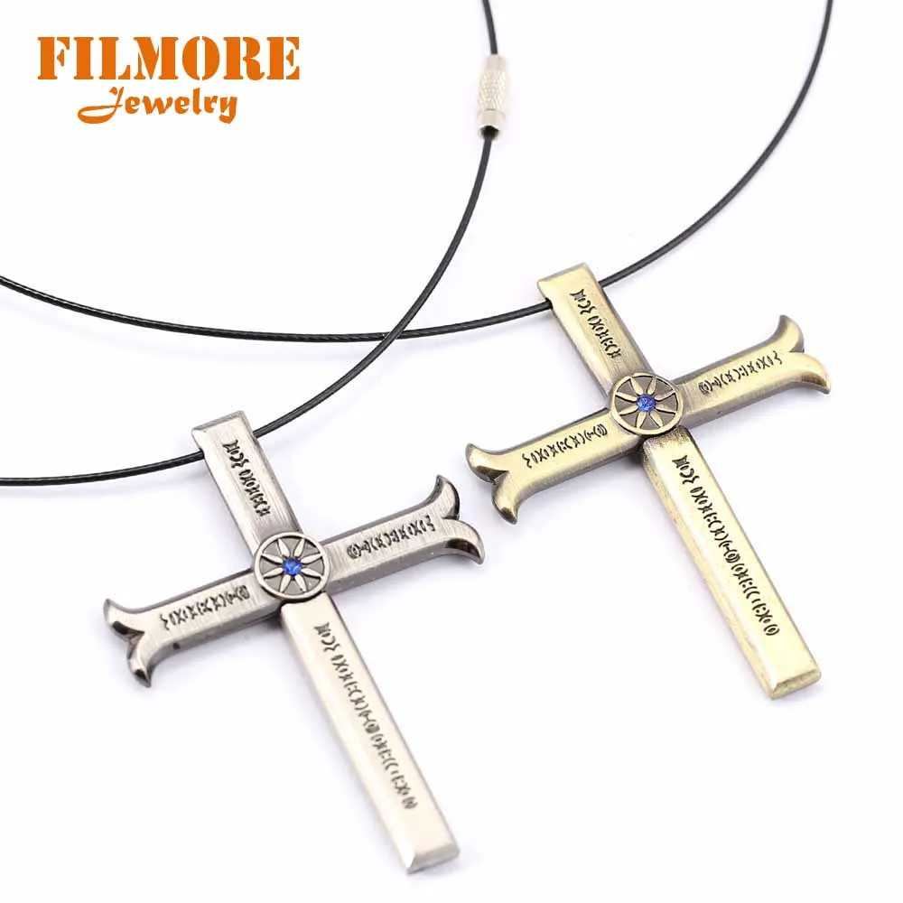 Dracule Mihawk Cross Sword Kogatana Zinc Alloy Necklaces