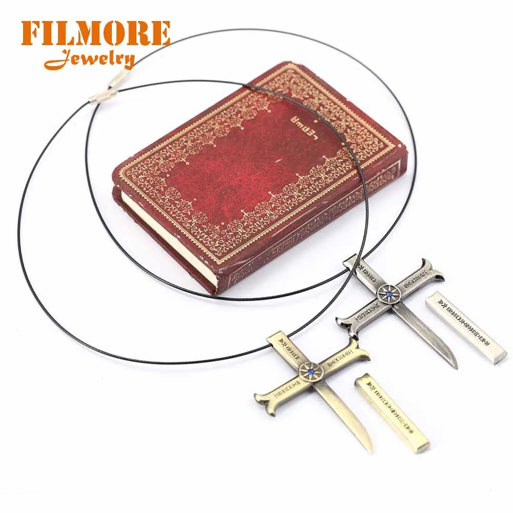 Dracule Mihawk Cross Sword Kogatana Zinc Alloy Necklaces