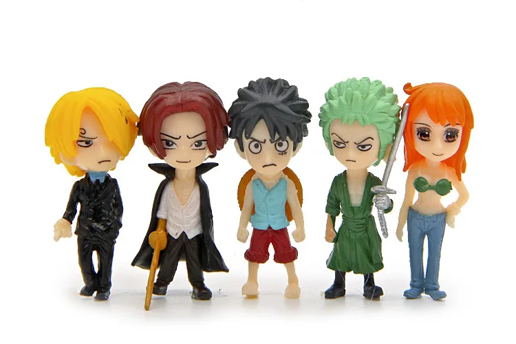 5pcs Mini Pop Sanji Luffy Zoro Nami 4.5cm