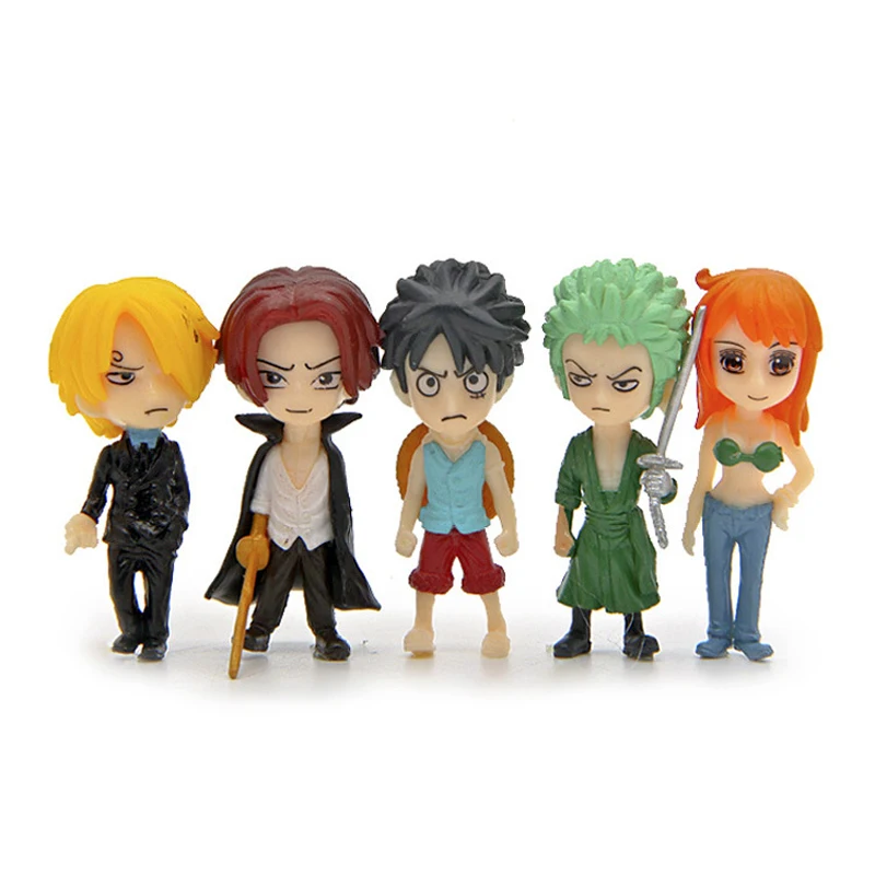 5pcs Mini Pop Sanji Luffy Zoro Nami 4.5cm