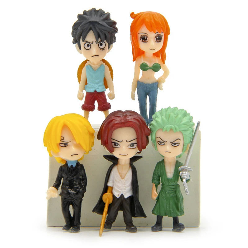 5pcs Mini Pop Sanji Luffy Zoro Nami 4.5cm