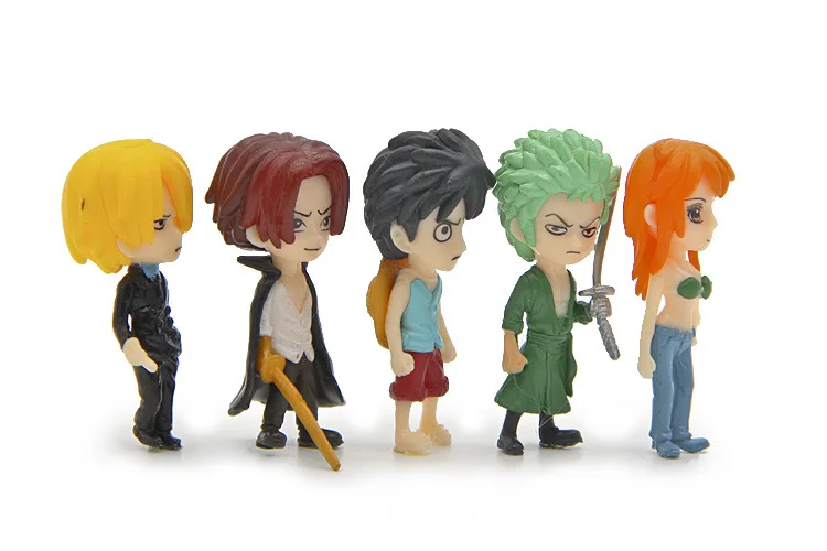 5pcs Mini Pop Sanji Luffy Zoro Nami 4.5cm