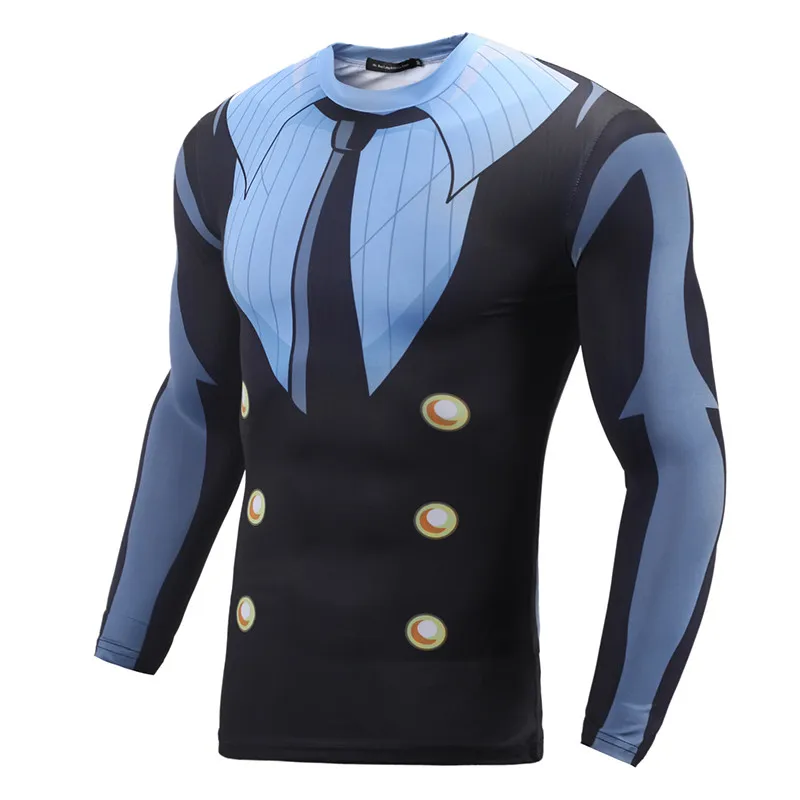 3D Print Long Sleeve Quick Dry Compression Shirt Sanji