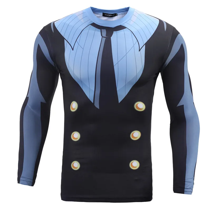 3D Print Long Sleeve Quick Dry Compression Shirt Sanji