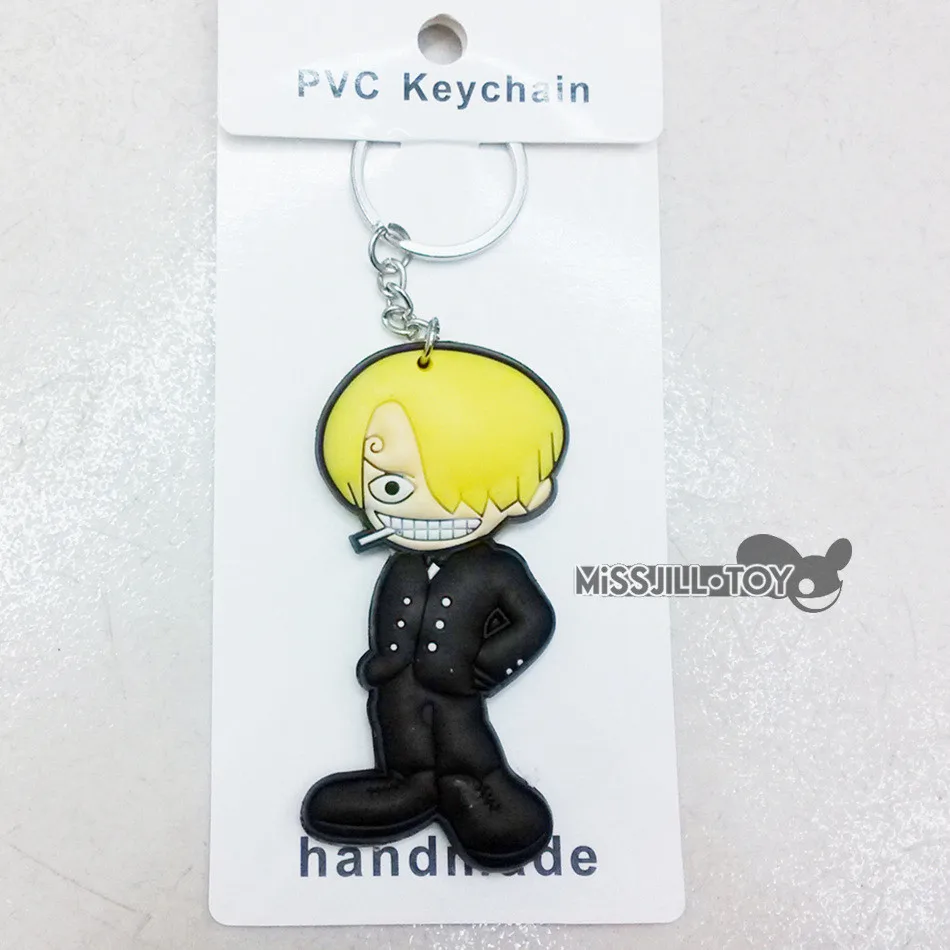 10pcs ONE PIECE pendant Luffy Chopper Sanji Brook Keychain