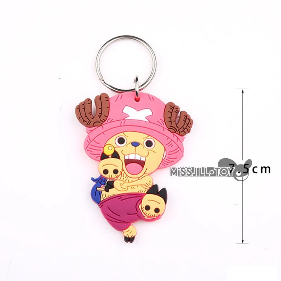 10pcs ONE PIECE pendant Luffy Chopper Sanji Brook Keychain