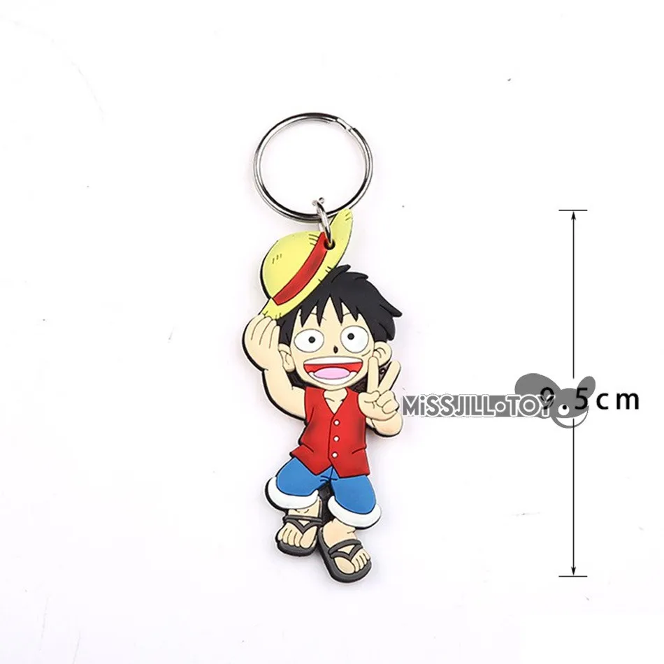 10pcs ONE PIECE pendant Luffy Chopper Sanji Brook Keychain