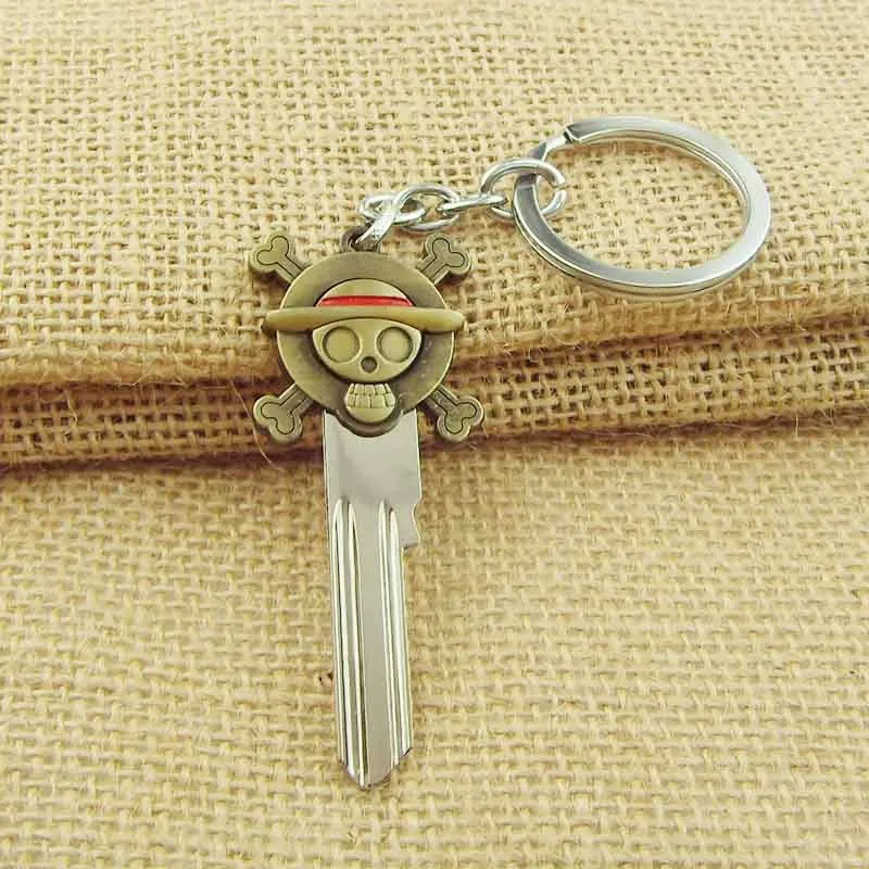 One Piece Luffy Straw Hat Skull Double Pendants Keychain