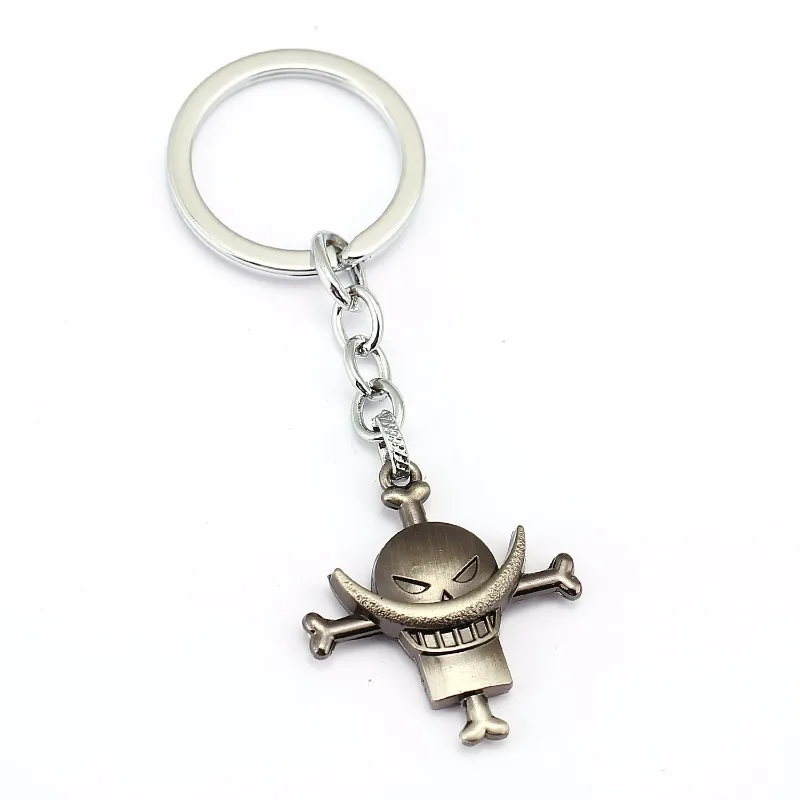 3 Colors One Piece Luffy Skull Pendants Keychain