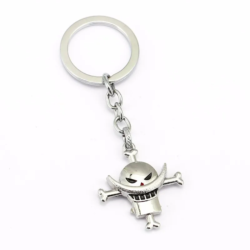 3 Colors One Piece Luffy Skull Pendants Keychain