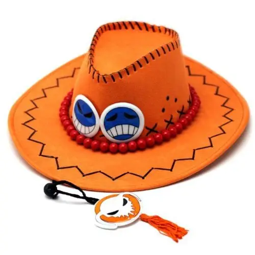 One piece Portgas.D. Ace Orange Cowboy Anime Hat