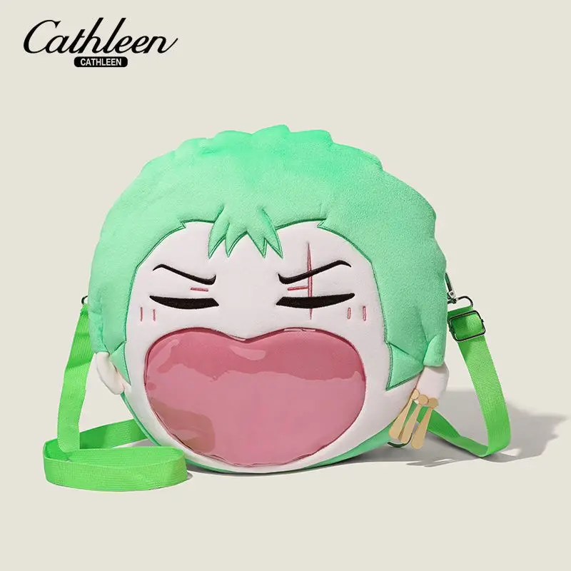 One Piece Anime Zoro Cos Messenger Bag Plush Big Mouth Backpack Kindergarten Backpack Transparent Itabag Couples Birthday Gift