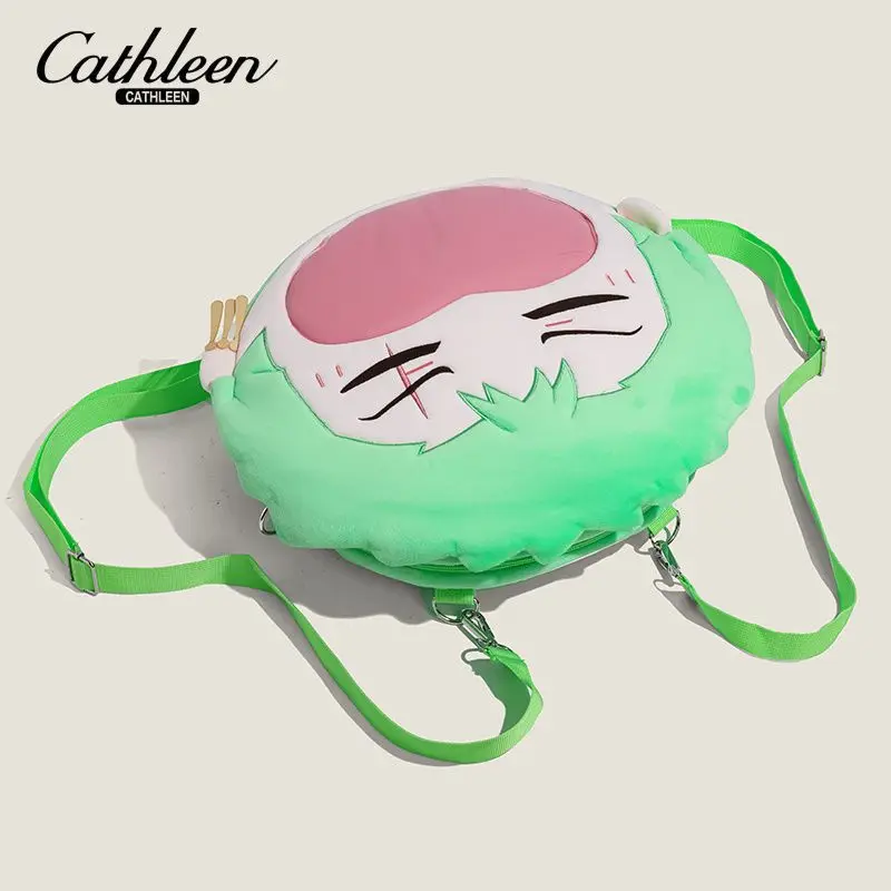 One Piece Anime Zoro Cos Messenger Bag Plush Big Mouth Backpack Kindergarten Backpack Transparent Itabag Couples Birthday Gift