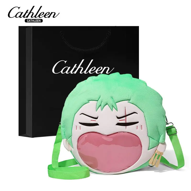 One Piece Anime Zoro Cos Messenger Bag Plush Big Mouth Backpack Kindergarten Backpack Transparent Itabag Couples Birthday Gift