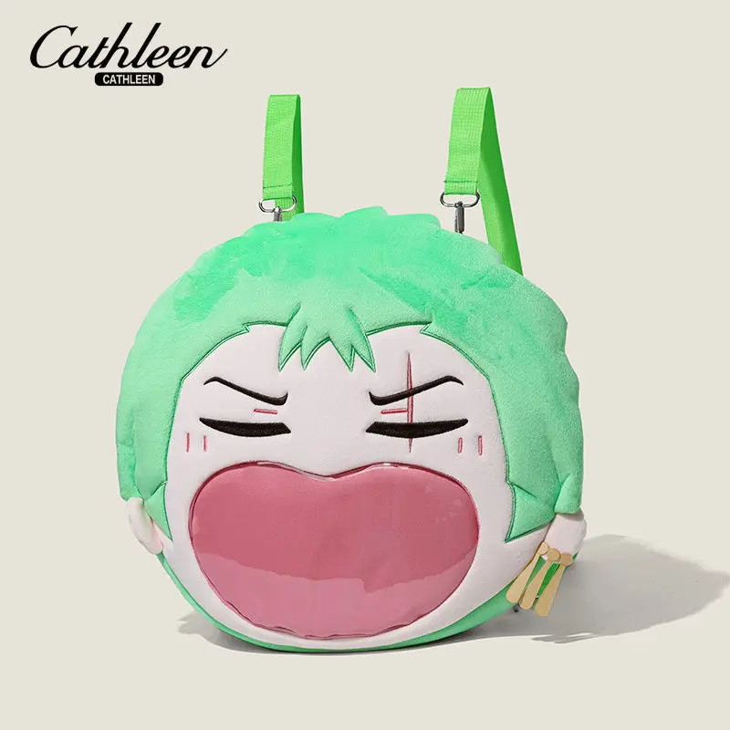 One Piece Anime Zoro Cos Messenger Bag Plush Big Mouth Backpack Kindergarten Backpack Transparent Itabag Couples Birthday Gift