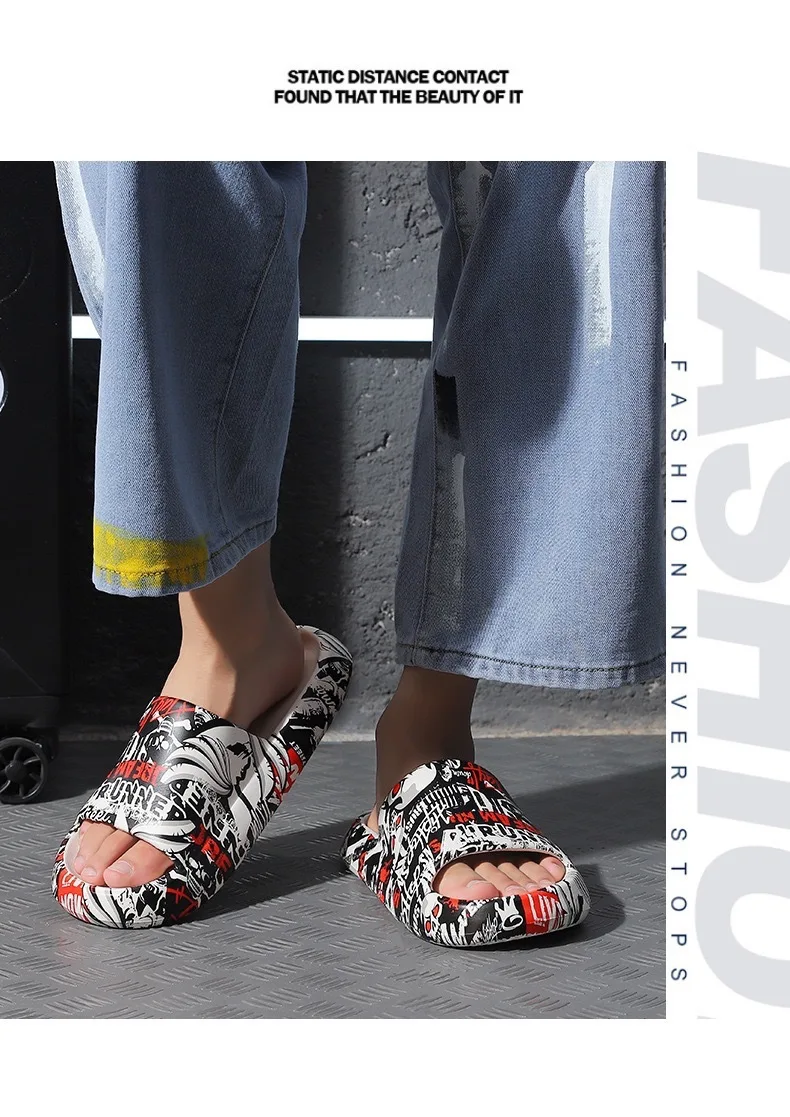 Naruto Anime Uchiha Itachi Akatsuki Slippers Fashion Trend Slipper Home Indoor Thick Bottom Non-Slip Comfortable Couple Slipper