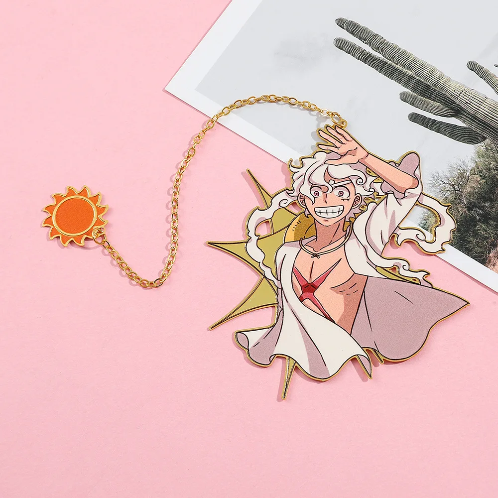 One Piece Nika Luffy Zoro Metal Bookmark Mark Anime Segmentation Page Marker Supplies New Learning Stationery Bookmark Gifts