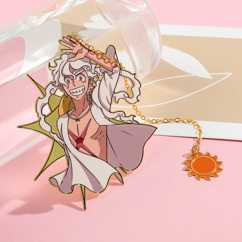 One Piece Nika Luffy Zoro Metal Bookmark Mark Anime Segmentation Page Marker Supplies New Learning Stationery Bookmark Gifts