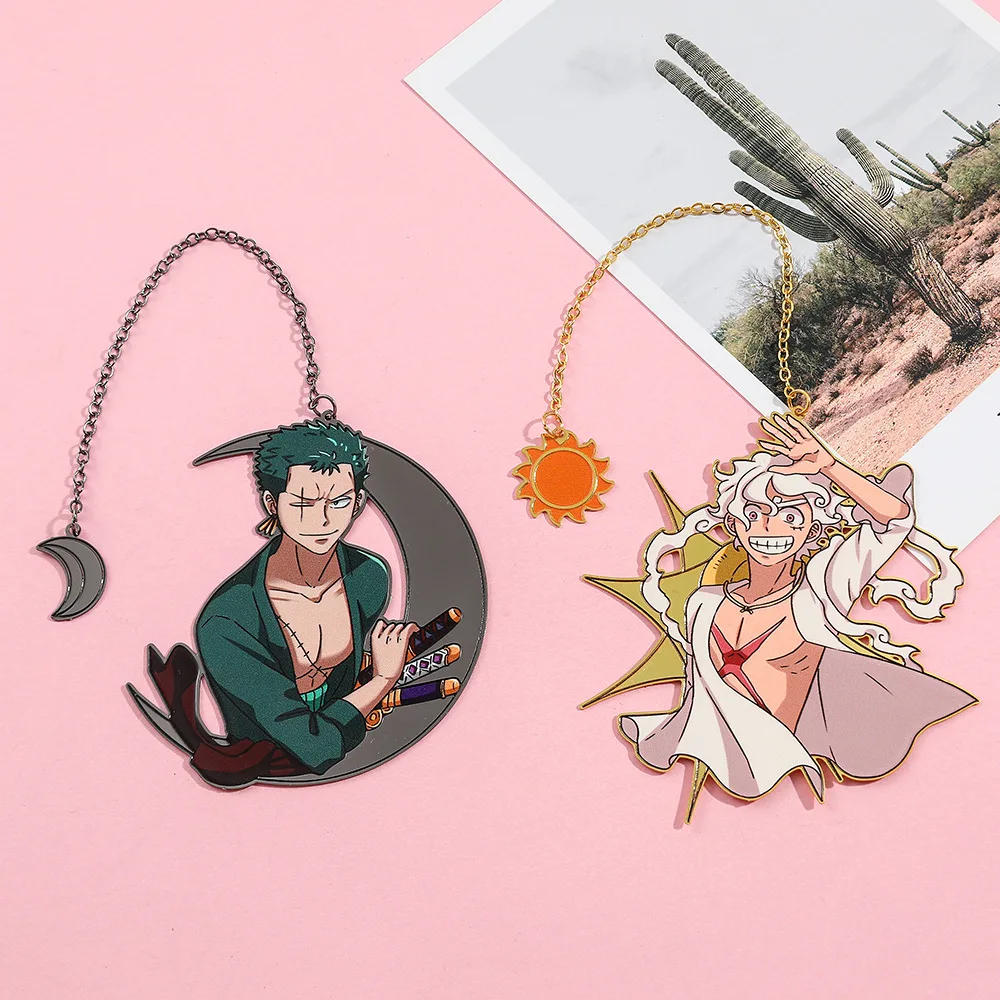 One Piece Nika Luffy Zoro Metal Bookmark Mark Anime Segmentation Page Marker Supplies New Learning Stationery Bookmark Gifts