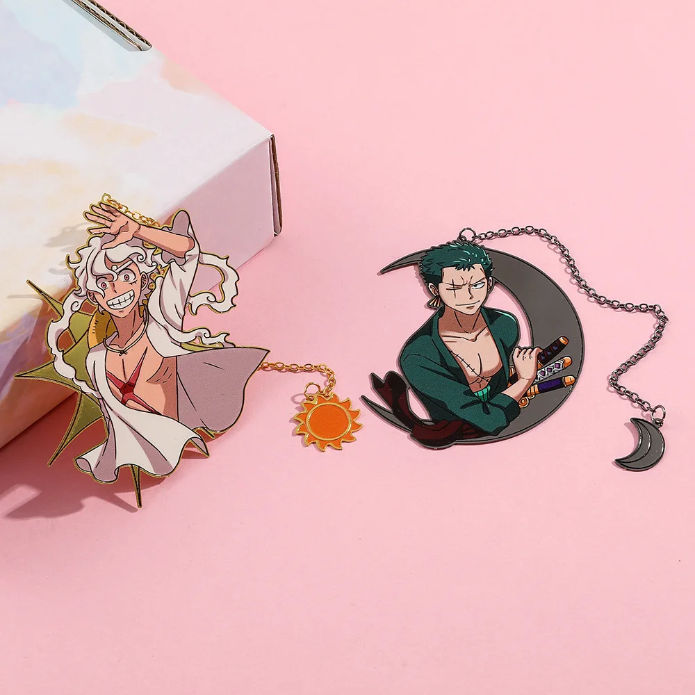 One Piece Nika Luffy Zoro Metal Bookmark Mark Anime Segmentation Page Marker Supplies New Learning Stationery Bookmark Gifts