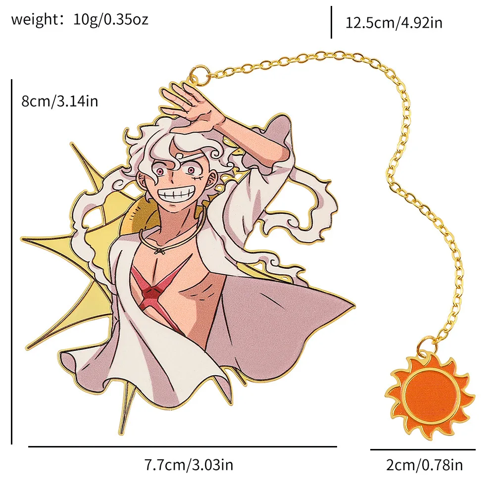 One Piece Nika Luffy Zoro Metal Bookmark Mark Anime Segmentation Page Marker Supplies New Learning Stationery Bookmark Gifts