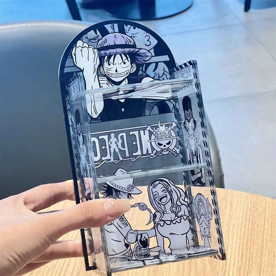 One Piece Anime Acrylic Splicing Storage Box DIY Removable Storage Rack Candy Box Pen Holder Desktop Storage Basket Decoration