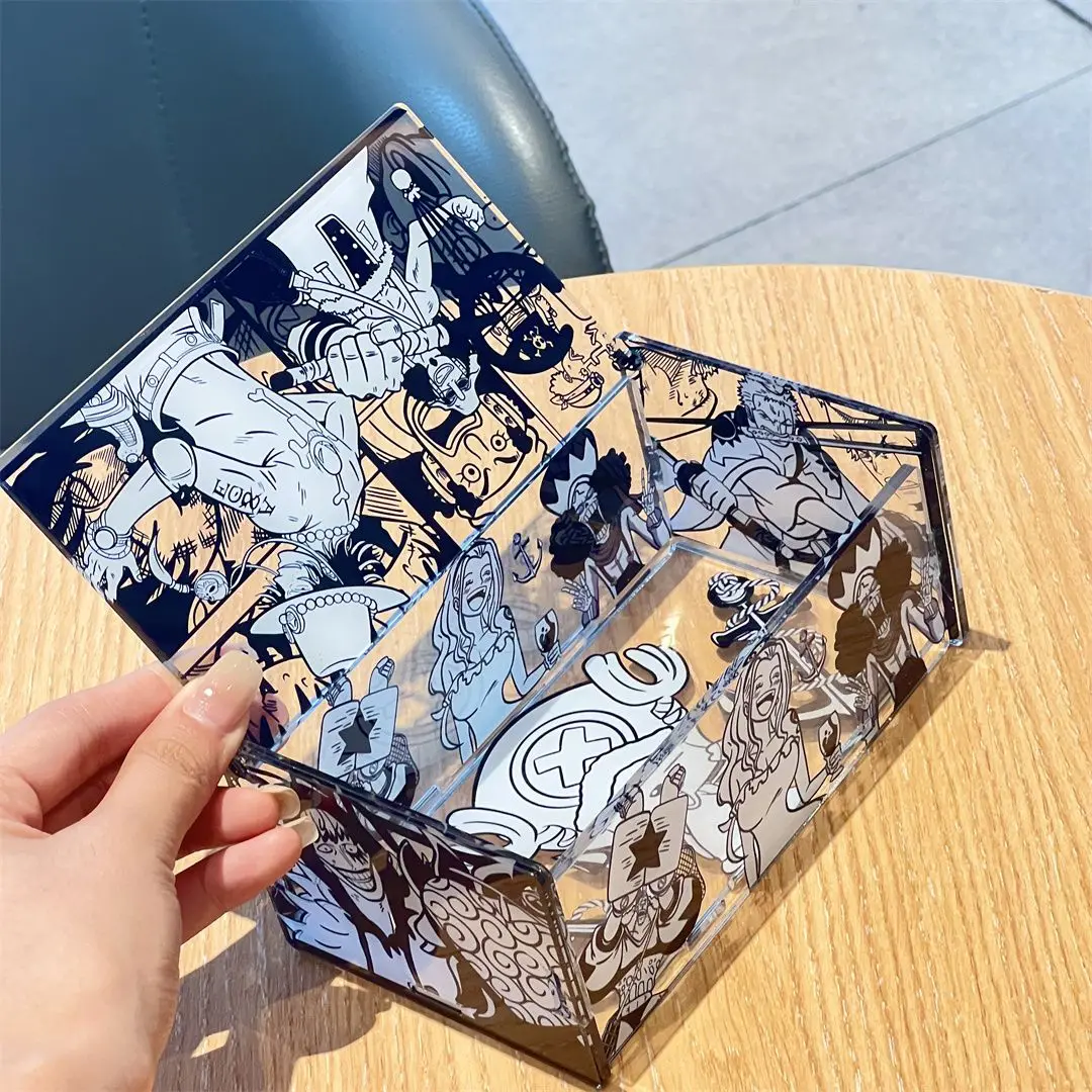 One Piece Anime Acrylic Splicing Storage Box DIY Removable Storage Rack Candy Box Pen Holder Desktop Storage Basket Decoration