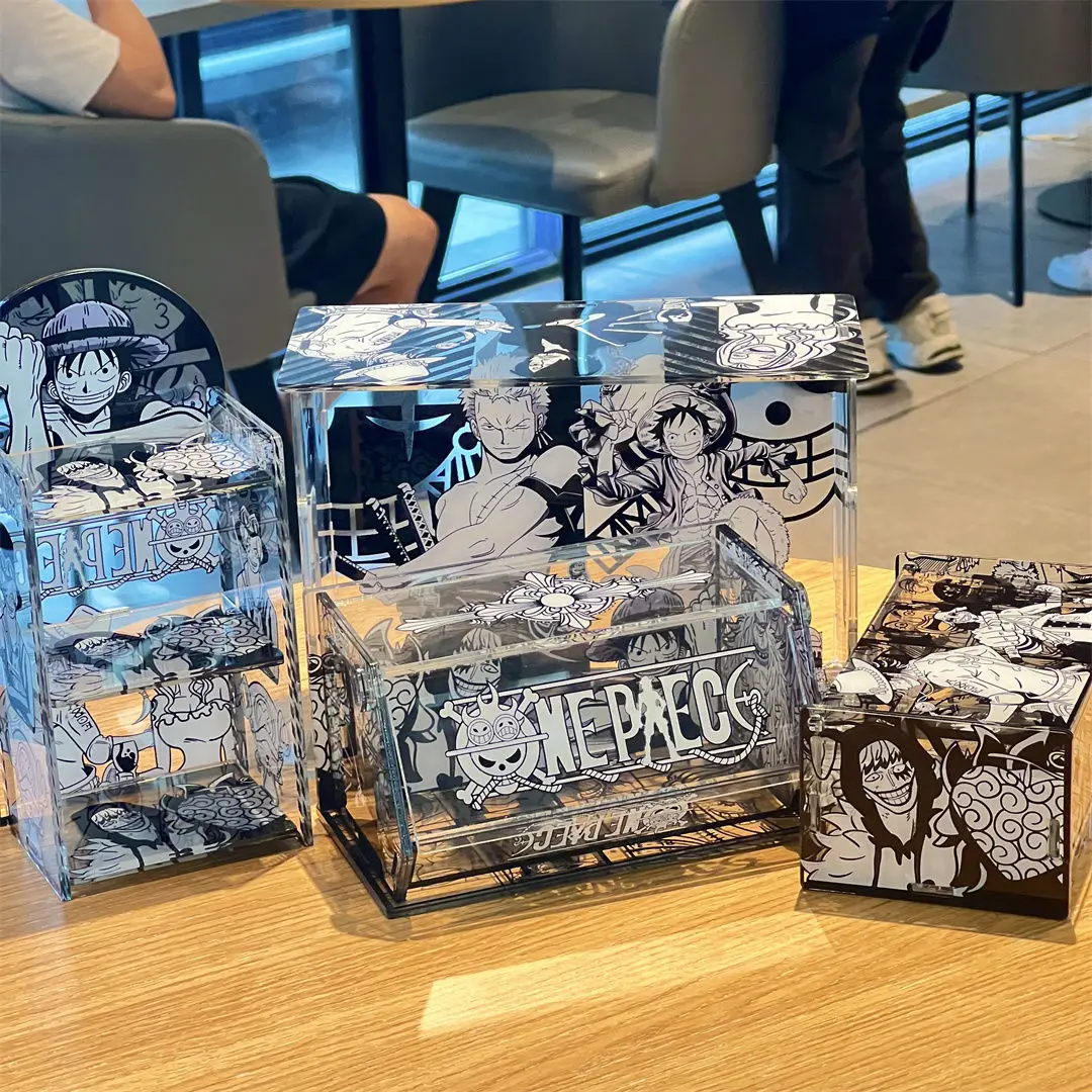 One Piece Anime Acrylic Splicing Storage Box DIY Removable Storage Rack Candy Box Pen Holder Desktop Storage Basket Decoration