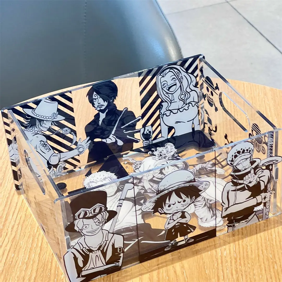 One Piece Anime Acrylic Splicing Storage Box DIY Removable Storage Rack Candy Box Pen Holder Desktop Storage Basket Decoration